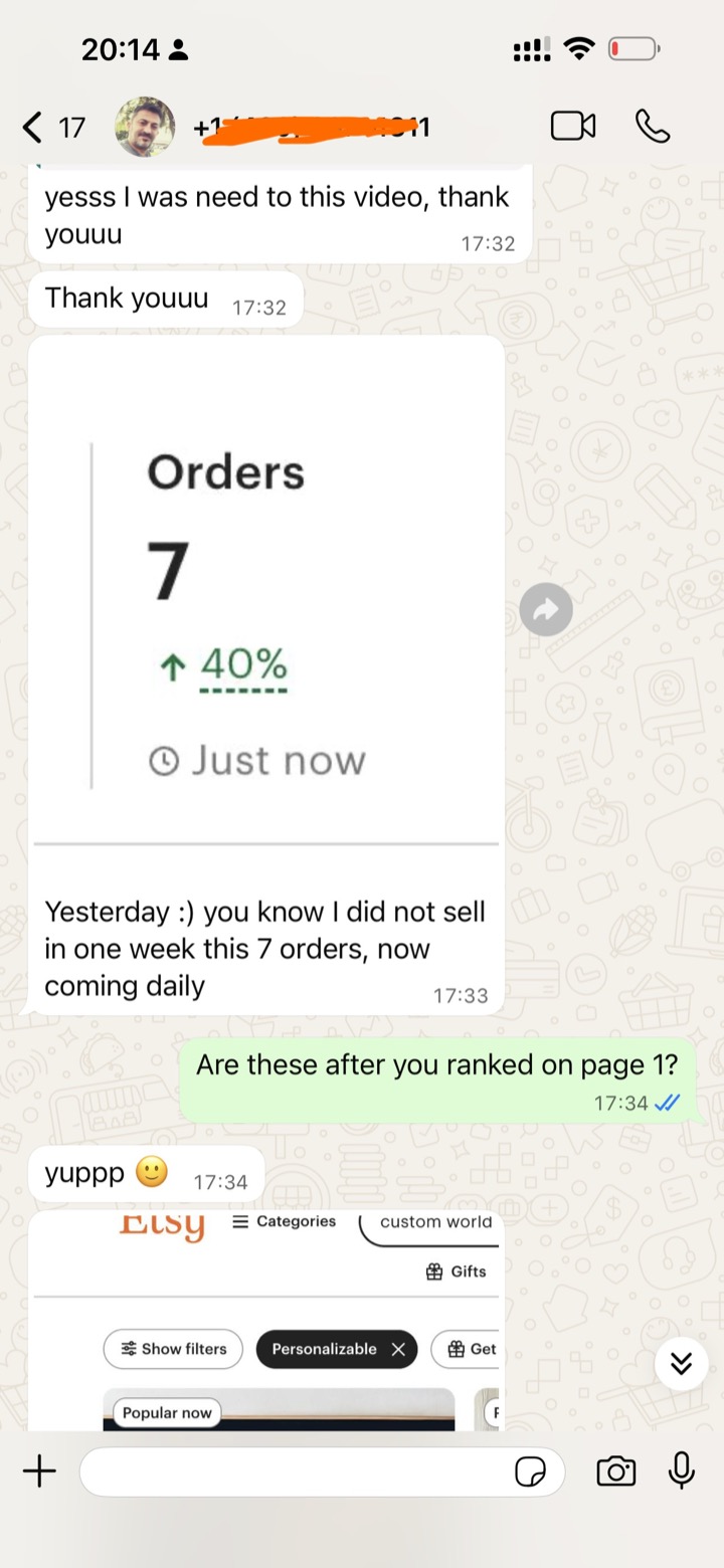 Sami: 7 orders in a day after ranking, up 40%