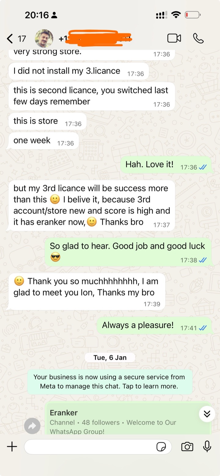 Sami: thank-you message after his third license