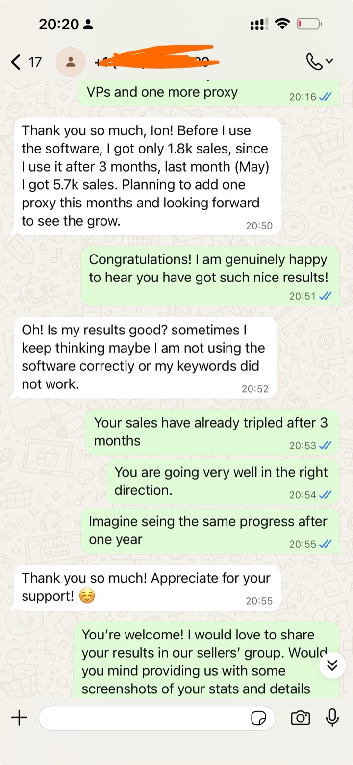 Angela: from 1.8k to 5.7k sales in 3 months